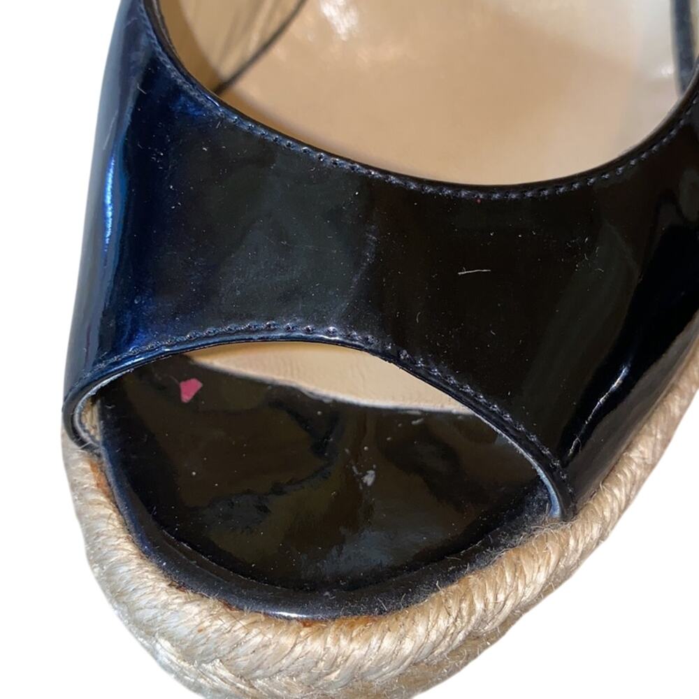 Jimmy Choo Patent Leather Espadrille Wedges 41 - Picture 9 of 13